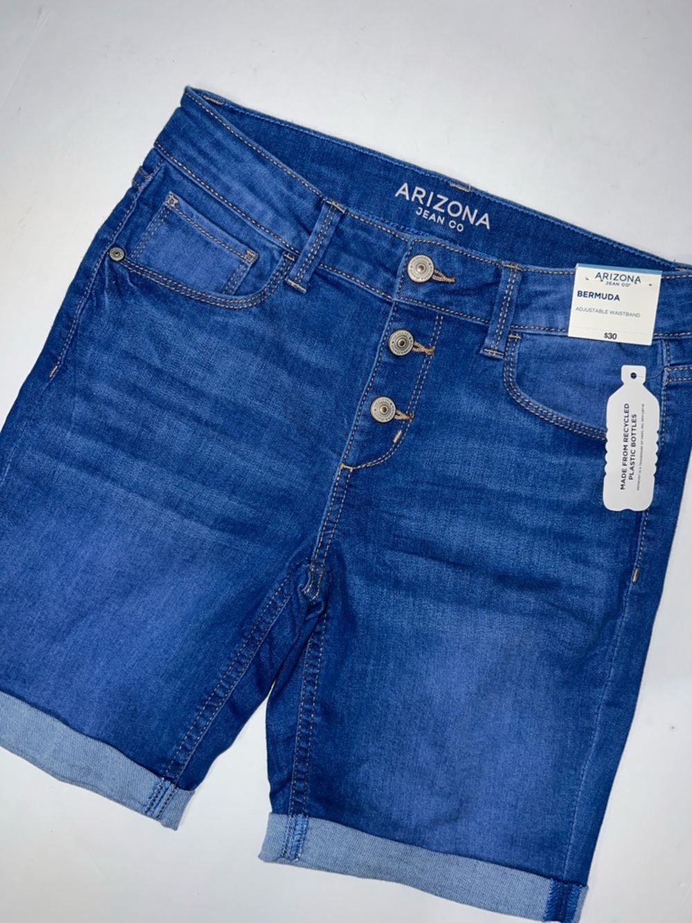 Girls Arizona Jean Company Dark Blue Denim Bermuda Shorts size 14